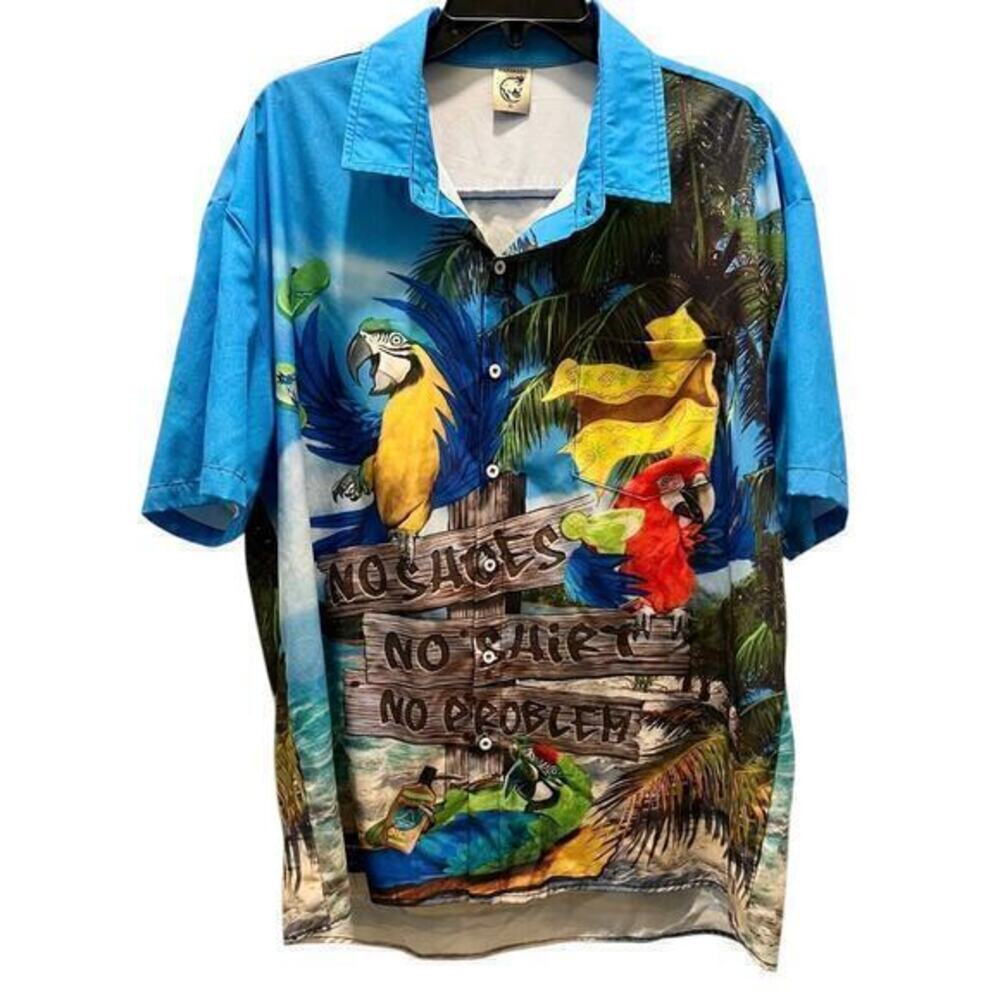 D8 Hardaddy no shoes no shirt Dopamine Parrothead short sleeve button NWOT sz XL